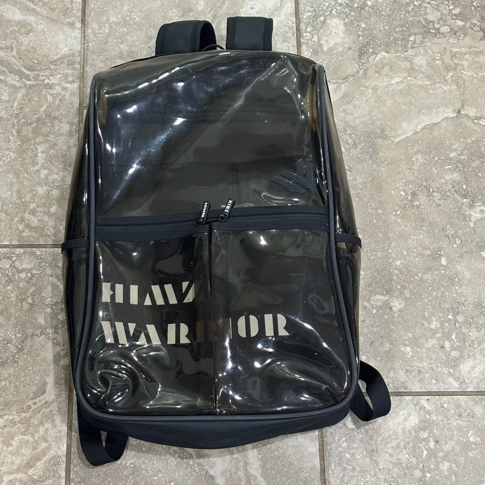 Himz Warrior Transparent Black PVC Backpack Men Stadium Approved Bag